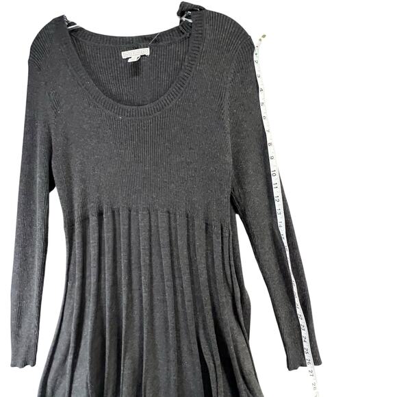 Dana Buchman Sweater Dress With Scarf XL Gray Ribbed Fit Flare Timeless Career - Picture 9 of 14